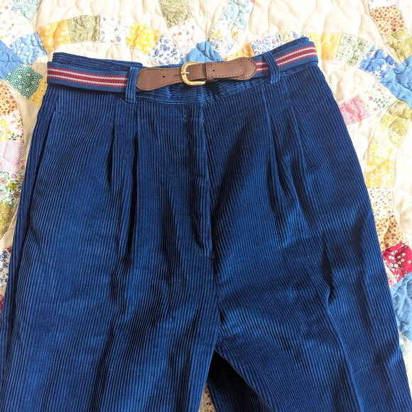 Women's Blue Corduroy Pants - Picture 2 of 4
